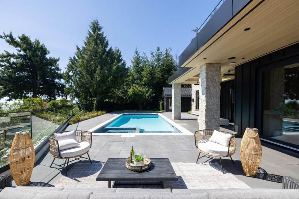 West Vancouver Custom Home Landscaping and pool